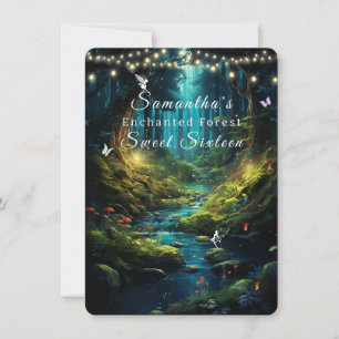 Convite Doze Anos, Fadas da Floresta Encantada Luzes
