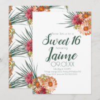 Doze Anos Floral Aquarela Verde Pêssego