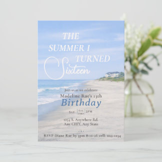 Convite Doze Anos Inspirados nos Hamptons Personalizados
