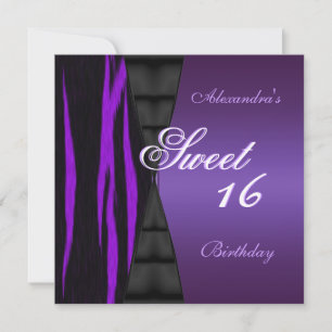 Convite Doze Anos Lindos 16º Roxo Selvagem Preto