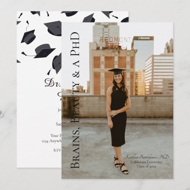 Convite  Dr. In The House Graduation Announcement  (Frente/Verso)