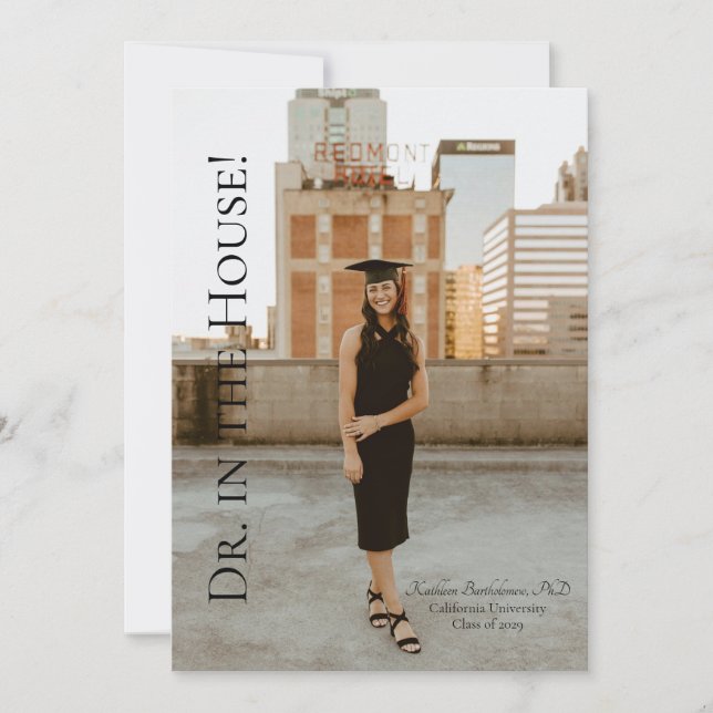Convite  Dr. In The House Graduation Announcement  (Frente)