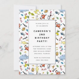 Convite Dr. Seuss Character Pattern | ANIVERSÁRIO DE CRIAN