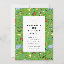 Convite Dr. Seuss Character Pattern | ANIVERSÁRIO DE CRIAN