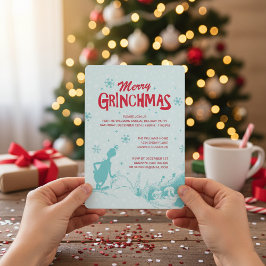 Convite Dr. Seuss | Grinch - Festa de Fim de Ano
