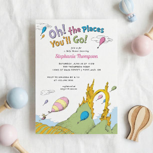 Convite Dr. Seuss - Oh, Os Lugares Que Você Irá Churrasco