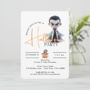 CONVITE DRÁCULA DE OLHOS GRANDES, FESTA DE HALLOWEEN