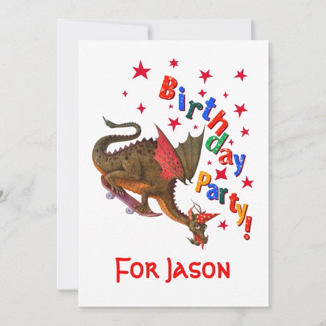 Convite Dragão do aniversário (Frente)