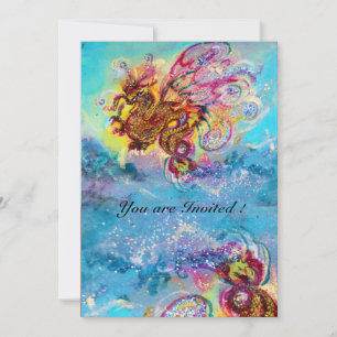 Convite DRAGÃO DO MAR azul violeta roxo preto amarelo