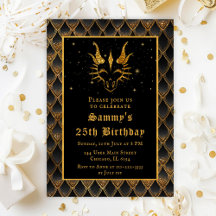 Dragão Dourado com Festa de aniversário de Escala 