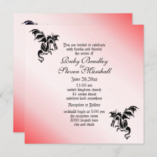 Convite Dragão Fantasy Red Weditation