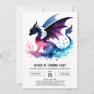 Convite Dragão minimalista personalizado