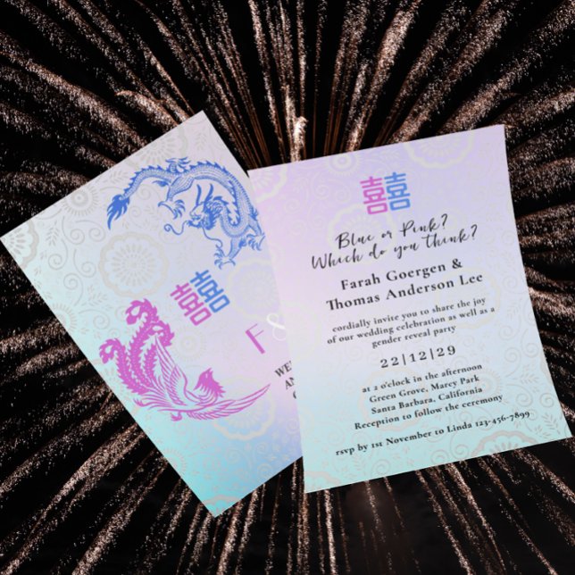 Convite Dragão-Phoenix Dupla Xi Casamento e Revolução de G (Criador carregado)