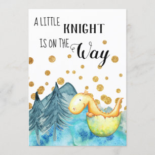 Convite Dragão verde bonito do *~* que choca o chá do bebé