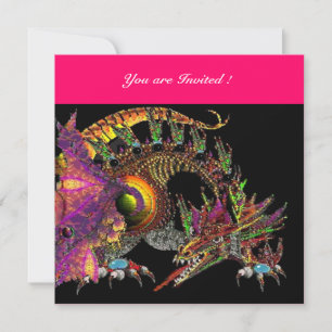 Convite DRAGO violeta cor-de-rosa-vermelho-roxo