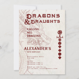 Convite Dragões & Drinks Aniversário Épico de RPG Celta pa