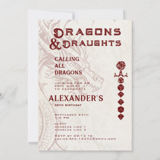 Convite Dragões & Drinks Aniversário Épico de RPG Celta pa