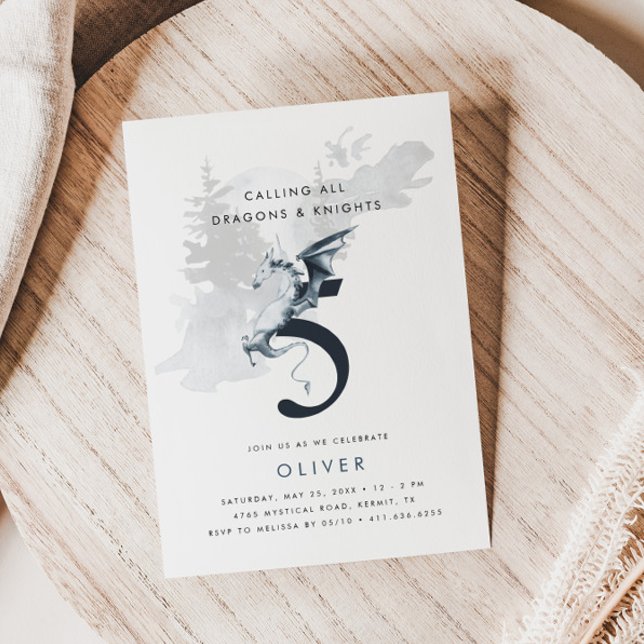 Convite Dragões e Cavaleiros Tema 5 Aniversário (Criador carregado)