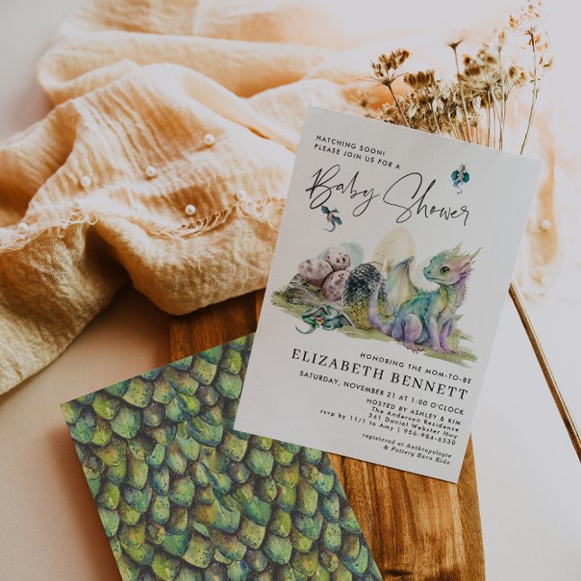 Convite Dragon Fairy Tale | Chá de fraldas De Ovos De Drag (Criador carregado)