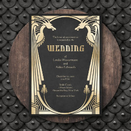 Convite Dragon Fantasy Modern Deco Wedding