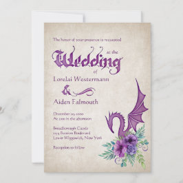 Convite Dragon Floral Wedding