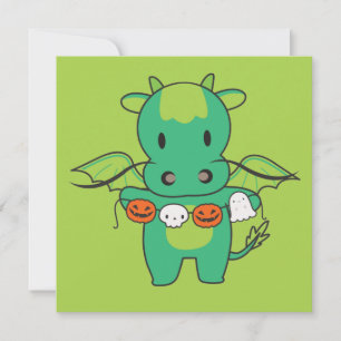 Convite Dragon Happy Halloween Pumpkin Bat Costume Invitat