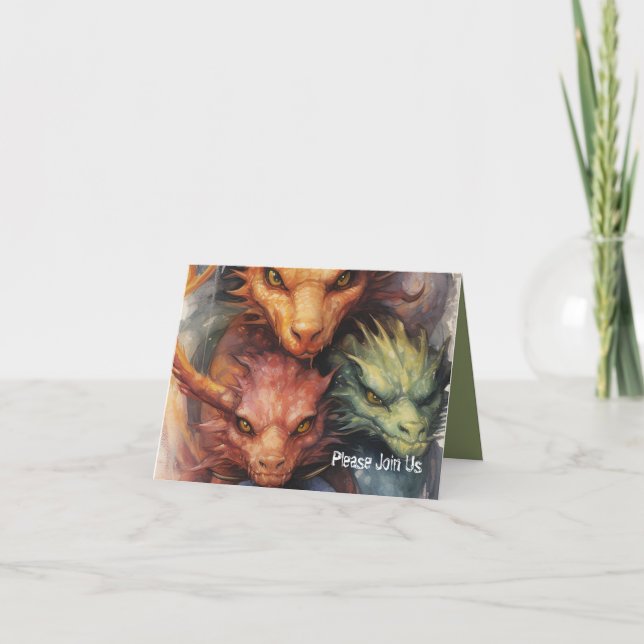 Convite Dragon Head Friends Gamer Party (Frente)