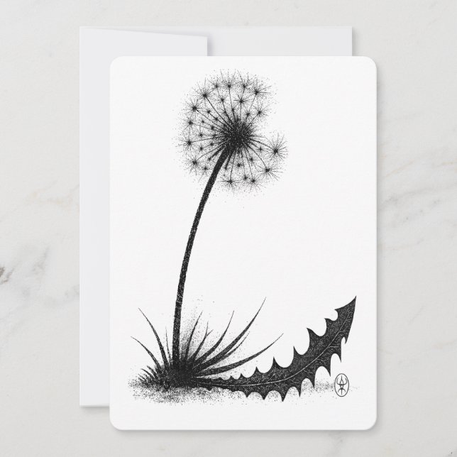Convite Dragon‑Leaf Dandelion • Haunted Ink Botanical (Frente)