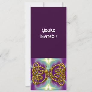 Convite DRAGON LOVE Nós Celta Dourado Roxo Fantasia
