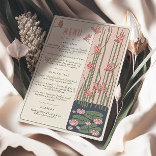 Convite Dragonflies de Sonhos Vitorianos do Menu Casamento