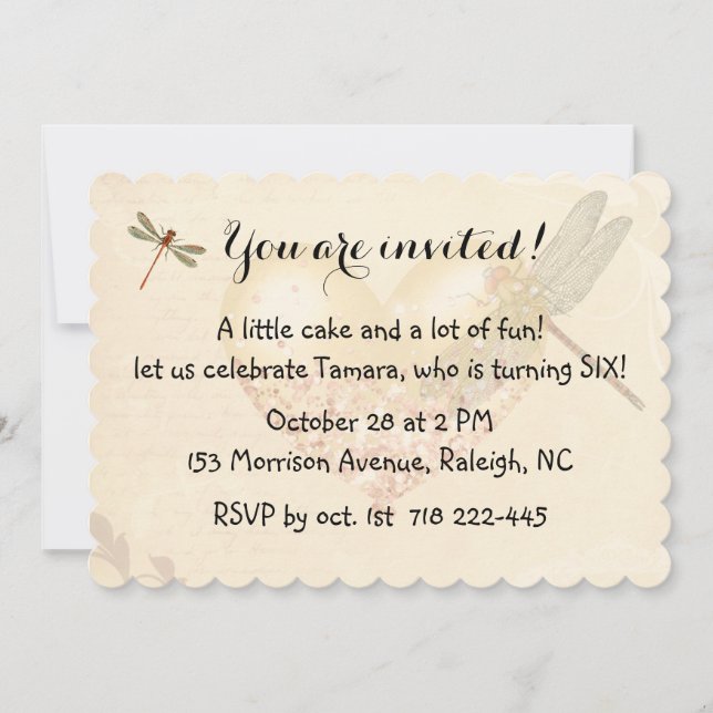 Convite Dragonflies e Birthday Balloons Invocam (Frente)