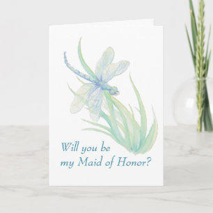 Convite Dragonfly Blue Madrinha de casamento Verde