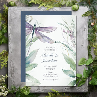 Convite Dragonfly bonito e Casamento Verde