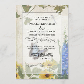 Convite Dragonfly Daisy Floral