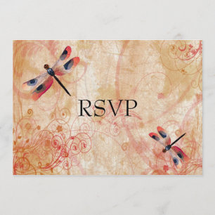 Convite Dragonfly Flourish Reception RSVP
