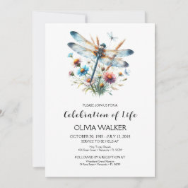 Convite Dragonfly Funeral Celebrando a Vida