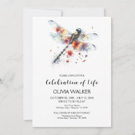 Convite Dragonfly Funeral Celebrando a Vida