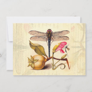 Convite Dragonfly, Pear, Cravo e Insetos