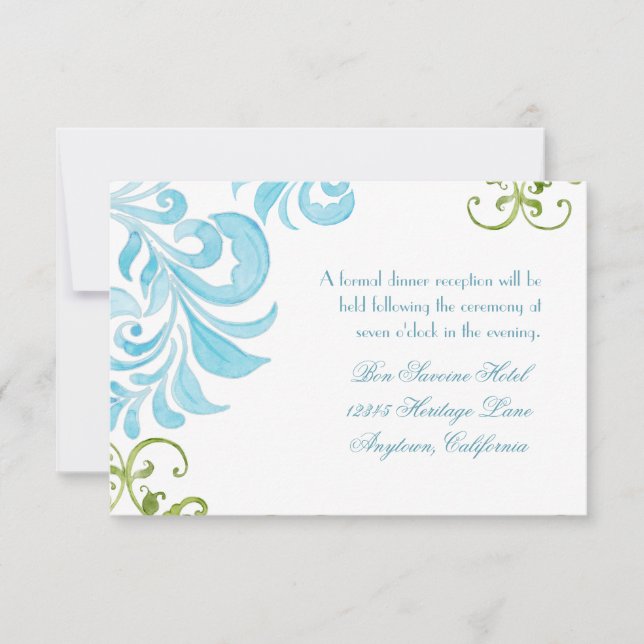 Convite Dragonfly Swirls Scroll Chic Modern Floral Invite (Frente)