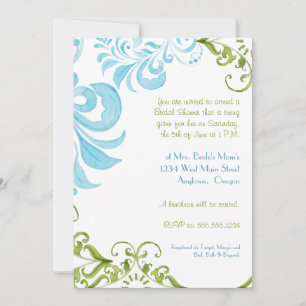 Convite Dragonfly Swirls Scroll Chic Modern Floral Invite