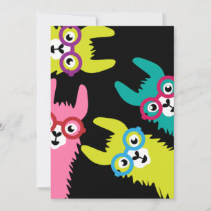 Convite Drama Llama Colorful Camelid