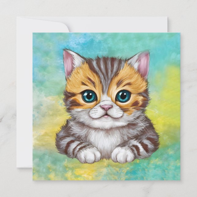 Convite Drawing Cat (Frente)