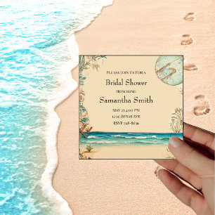 Convite Dream Beach Themed Chá de panela de casamento