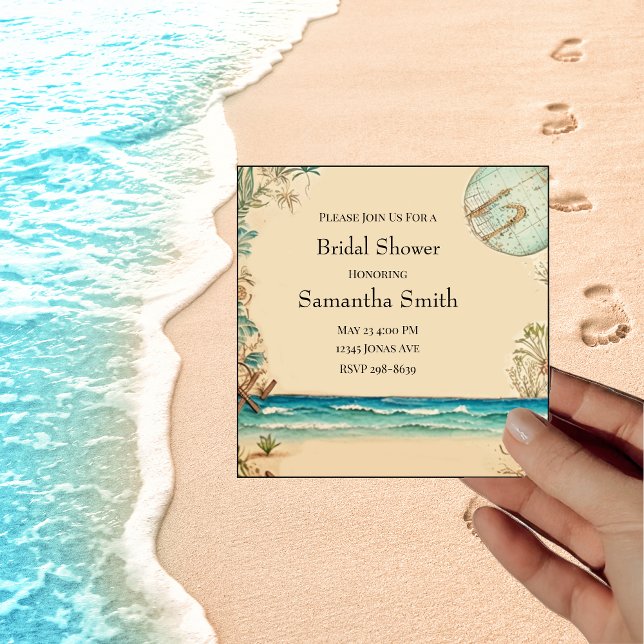 Convite Dream Beach Themed Chá de panela de casamento (Criador carregado)