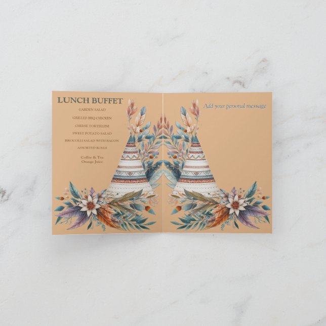 Convite Dreamcatcher num tema boêmico (Interior)