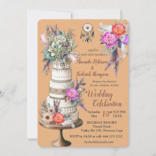 Convite Dreamcatcher num tema boêmico