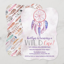 Dreamcatcher Wild One primeiro aniversario Invtion
