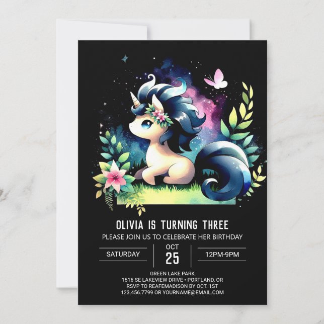 Convite Dreamgle Jungle Horse Birthday (Frente)