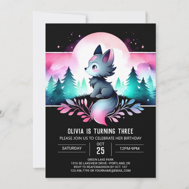 Convite Dreamgle Wolf Birthday (Frente)
