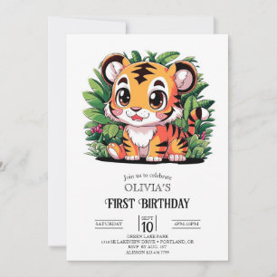 Convite DreamLittle Tiger primeiro aniversario Digital